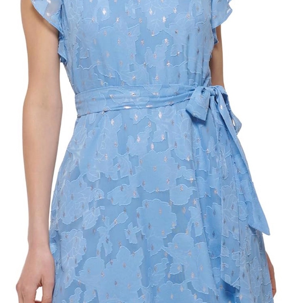 Jessica Howard Light Blue Lace Midi Dress